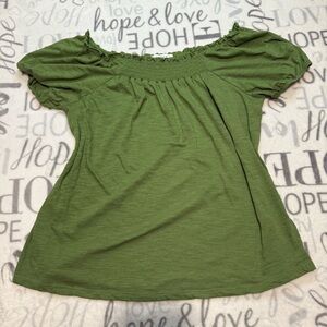 MyStyle | women's small Green Short Sleeve off the shoulder Top